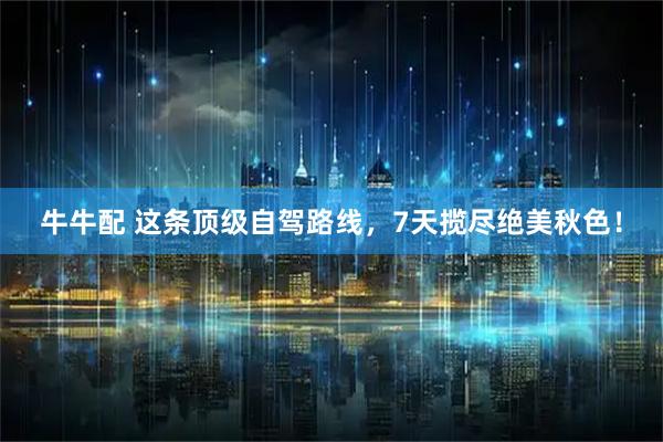 牛牛配 这条顶级自驾路线，7天揽尽绝美秋色！