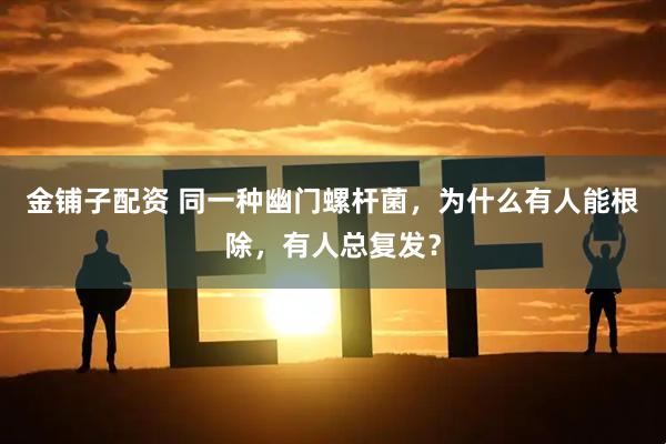 金铺子配资 同一种幽门螺杆菌，为什么有人能根除，有人总复发？